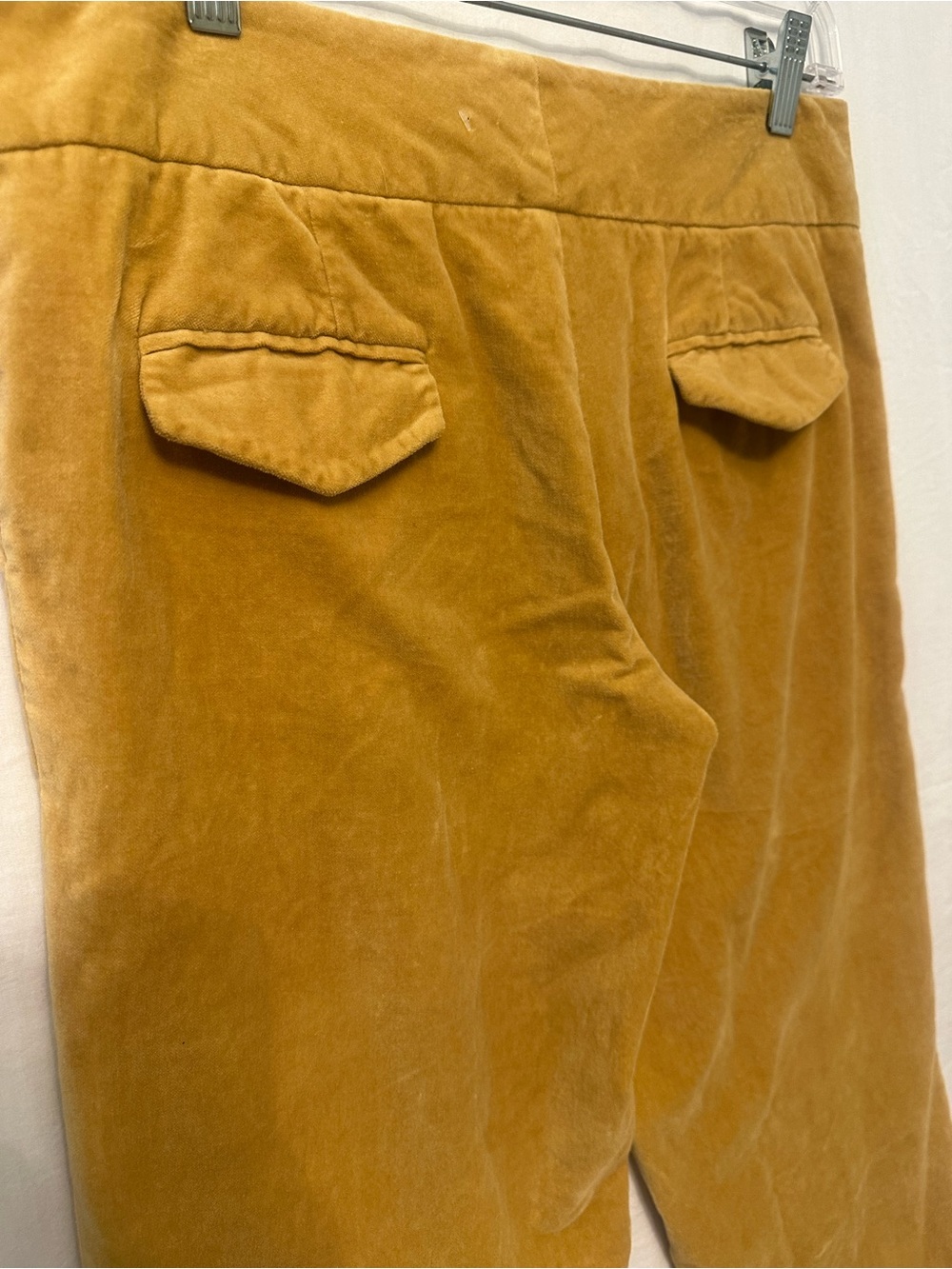 Johnny Was Golden Mustard Cotton Velvet Pants Straight Flair Leg Boho Luxury - Picture 5 of 9